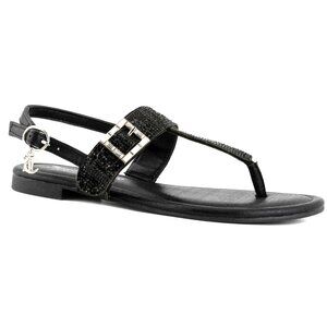 Juicy Couture Women's 9.5 Zaray Embellished Sparkly Thong Sandals Flat Vegan NEW